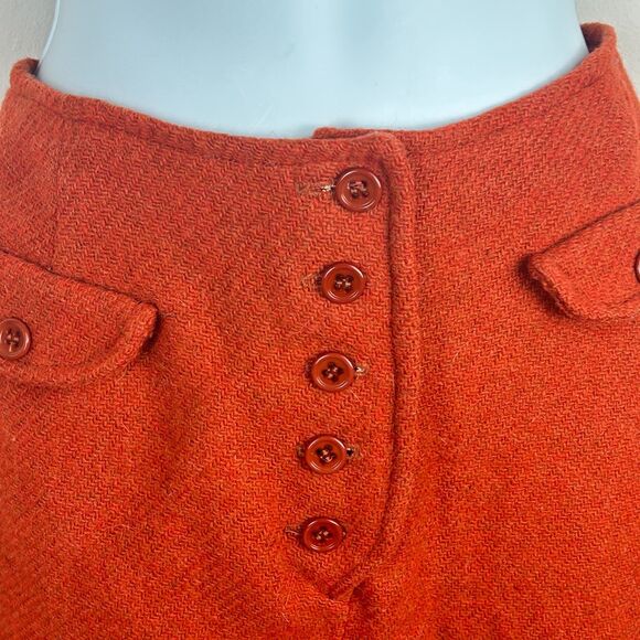 Vintage Bobbie Brooks Wool Hotpants Skirt Burnt Orange Wool Size Small - Picture 8 of 16
